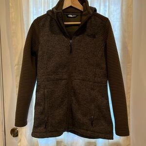 The North Face women’s green sweater jacket, size M